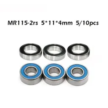 MR115RS подшипник ABEC-1 Нью-Йорк(5/10 шт.) 5X11X4 мм миниатюрный MR115-2RS упорные шариковые подшипники синий герметичный MR115 2RS подшипник