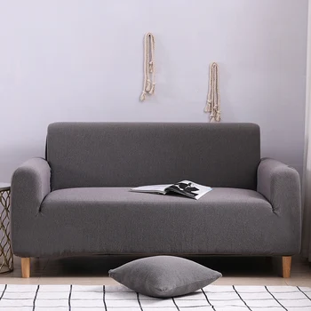 

Deep Grey Stretch Elastic Sofa Cover for Living Room Sofa Cushion Armchair Cover 1/2/3/4 seater Couch Cover