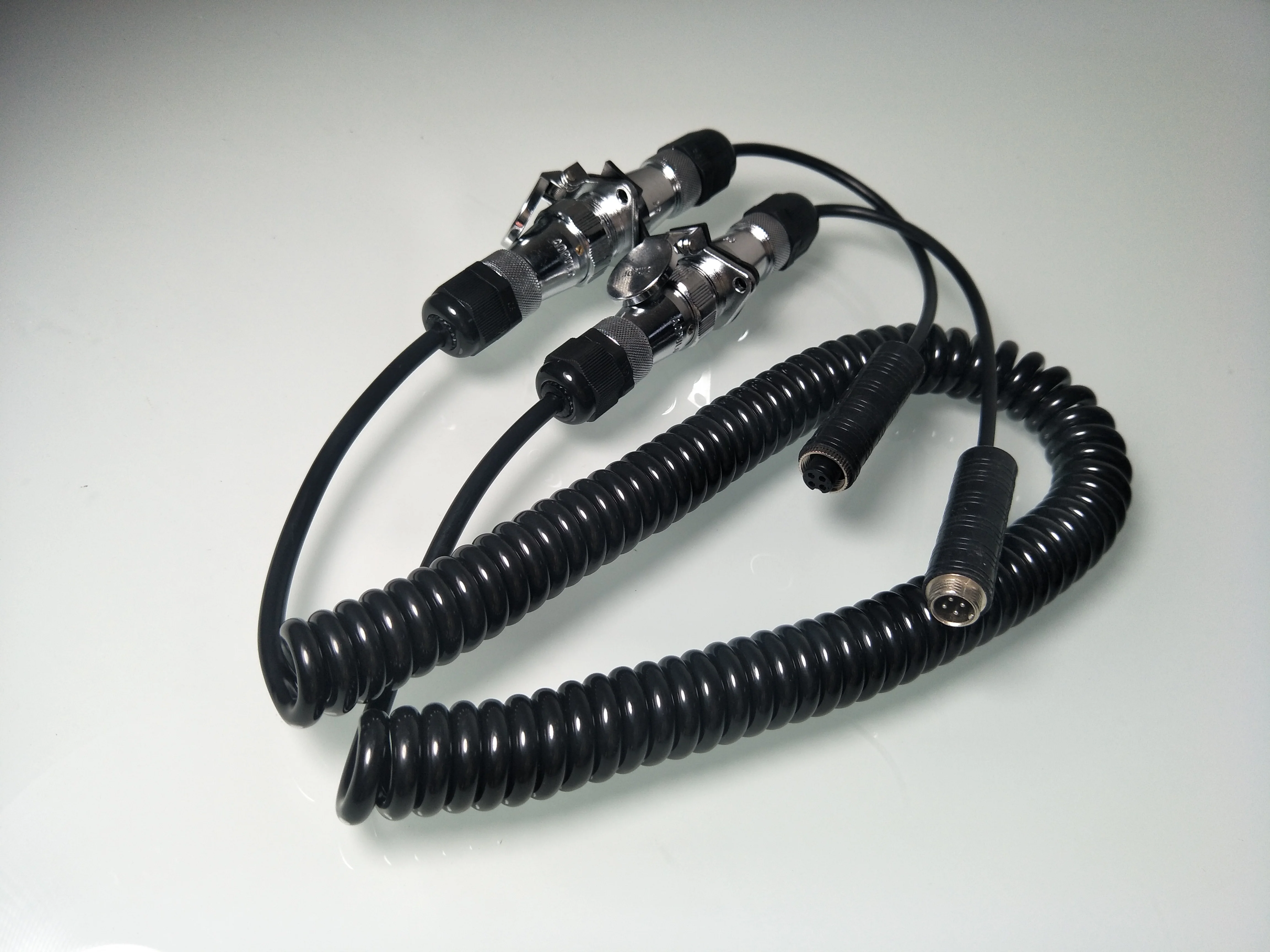 5-контактный спиральный катушечный кабель с авиационной головкой ...