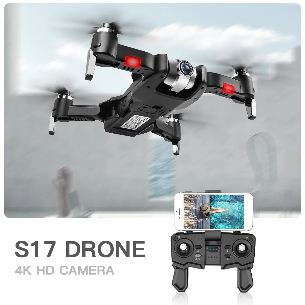 S17 2,4G Wifi FPV Радиоуправляемый Дрон с камерой 4K HD траектория полета ладони производство жестов Фото Видео следование за мной RC Квадрокоптер подарки