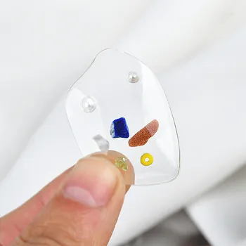 

Clear Colorful Stones Paved Resin Cabochons Geometry Flatbaback Earring Button patch Sticker Ornament Accessory20pcs/Lot 36*24mm