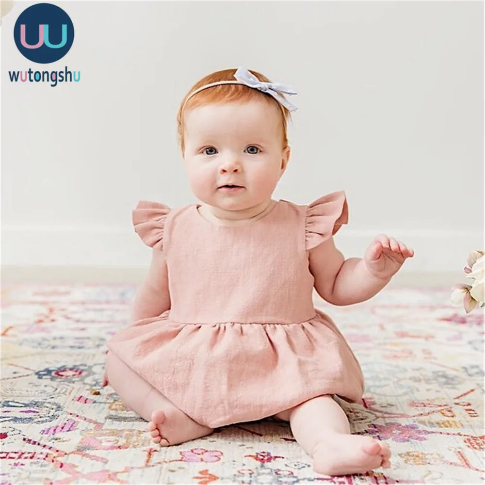 Vestiti della neonata pagliaccetto del bambino carino lino cotone vestiti  della neonata primavera estate tute abiti Sunsuit neonato abbigliamento -  AliExpress