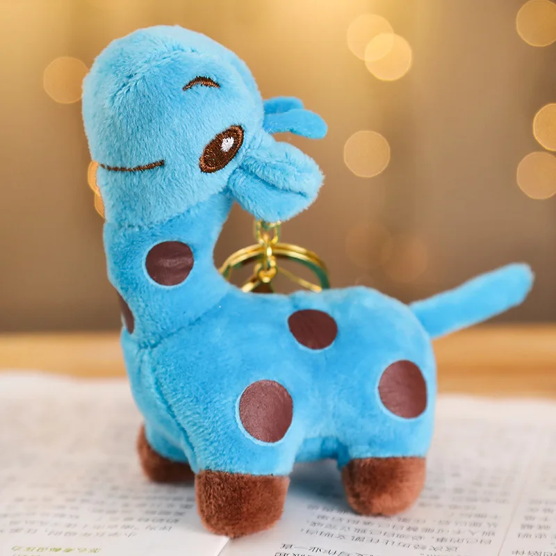 Красочный kawaii Жираф детский подарок на день рождения прекрасный плюшевый мягкий брелок игрушки животные для детей игрушки дети 1 шт. прекрасный мини - Цвет: blue