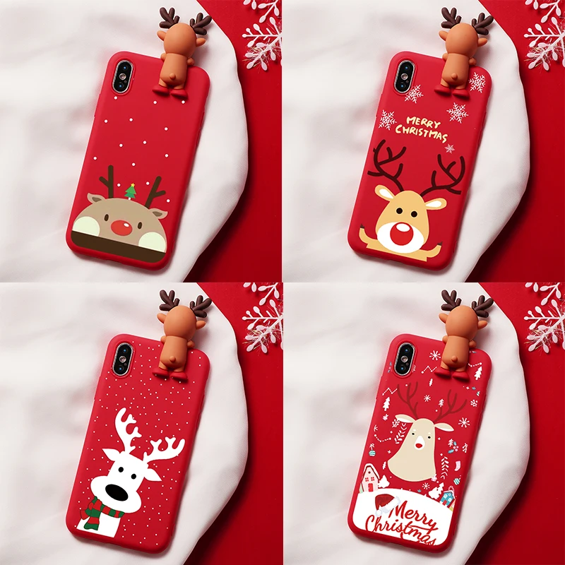 Чехол с рождественским оленем из мягкого ТПУ для iPhone 11 Pro Max 6S 8 7 6 Plus X XS XR 5|Бамперы| |