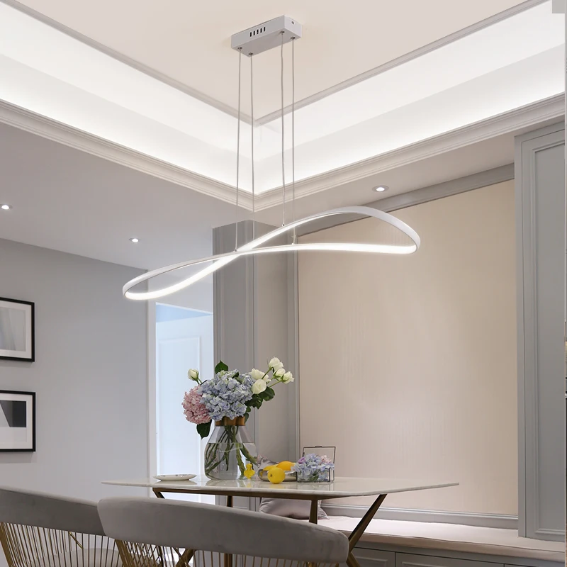 New Modern led Chandelier for dining room kitchen Room Home Deco Hanging Chandelier 90-260V Matte Black/White Finished