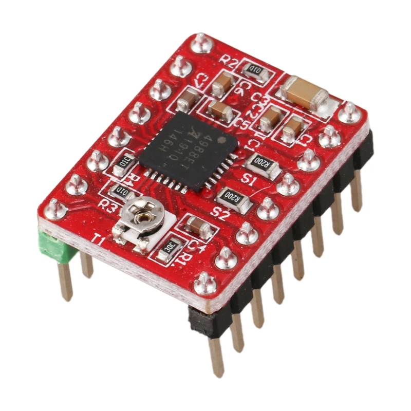 Makerbase 5 шт. Запчасти для 3D-принтеров StepStick Reprap A4988 Драйвер шагового двигателя с радиатором по умолчанию 0.5A MAX 1A хорошая схема Prote