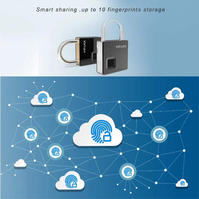 IP65 Водонепроницаемый Противоугонный замок для безопасности, умный замок, без ключа, отпечаток пальца, замок для двери, чехол для багажа, замок с ключом и кабелем