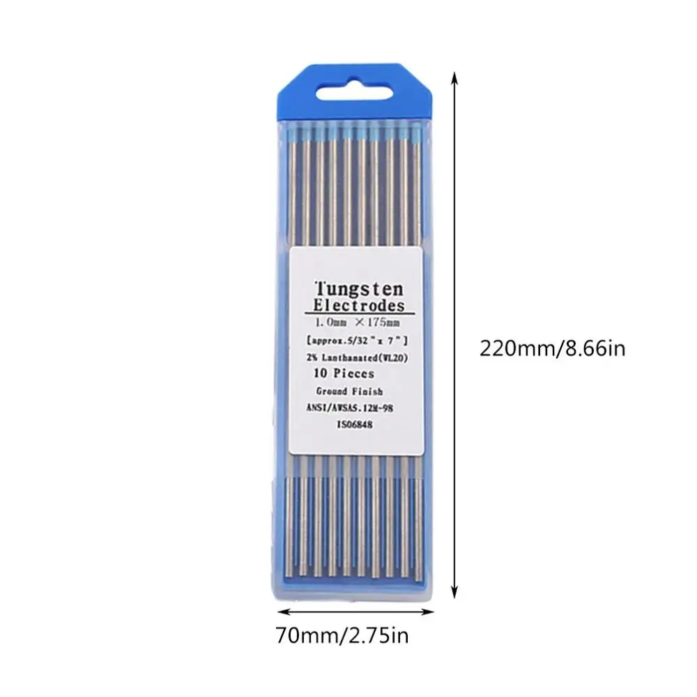 10 шт./кор. WL20 голубой цвет 1,0/1,6/2,0*170 торий Вольфрам электродная головка Вольфрам с мультиигловой системой/стержень для сварочного аппарата