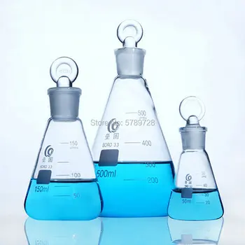 

1pcs Lab High borosilicate glass conical flask with 19 #24 #29# Frosted ring stopper capacity 50/100/150/250/500/1000ml