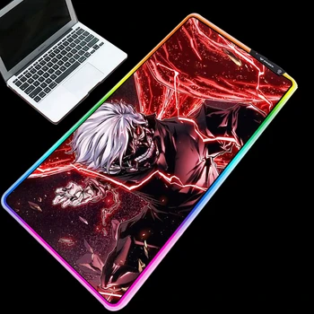 

Yuzuoan Tokyo Ghoul Large Game Player LED Lighting RGB Comfort Control Mouse Pad Waterproof Wearable Lighting Carpet Mat 900X400