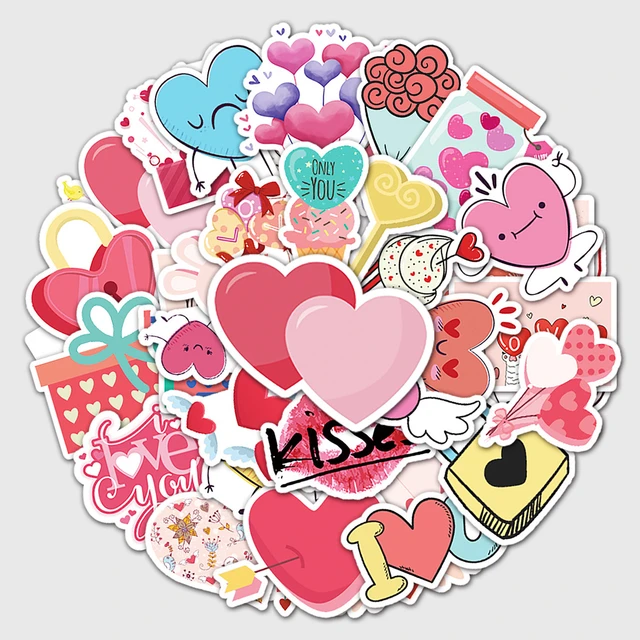 Sweet Love Stickers for Notebook and Laptop, Scrapbooking Material, Pink  Stickers, Aesthetic Vintage Scrapbook Supplies - AliExpress