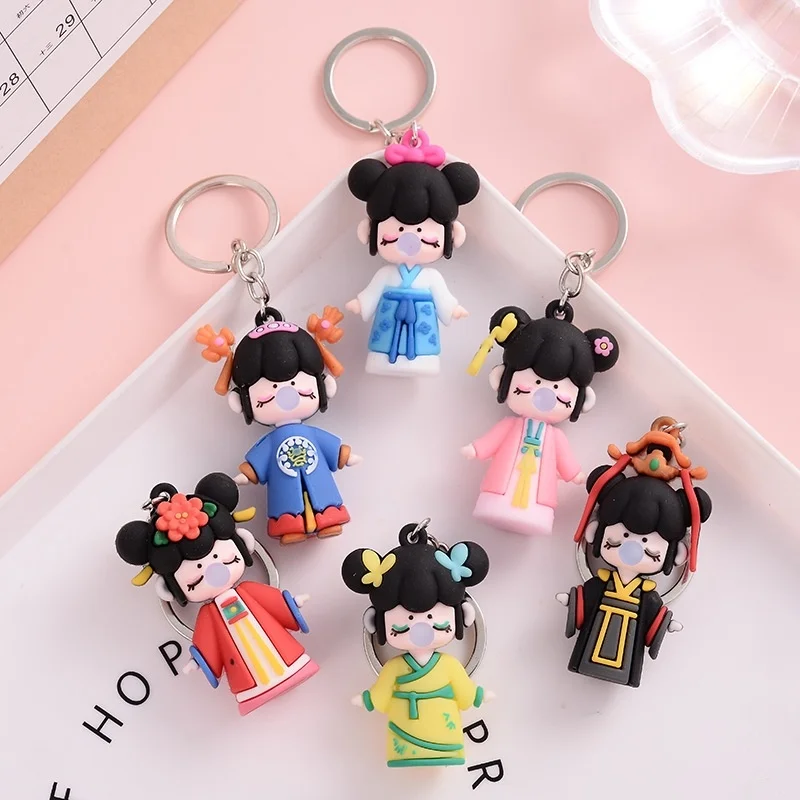 Япония Корея принт с героями мультфильмов Kawaii фигурка брелок мягкого ПВХ кольцо