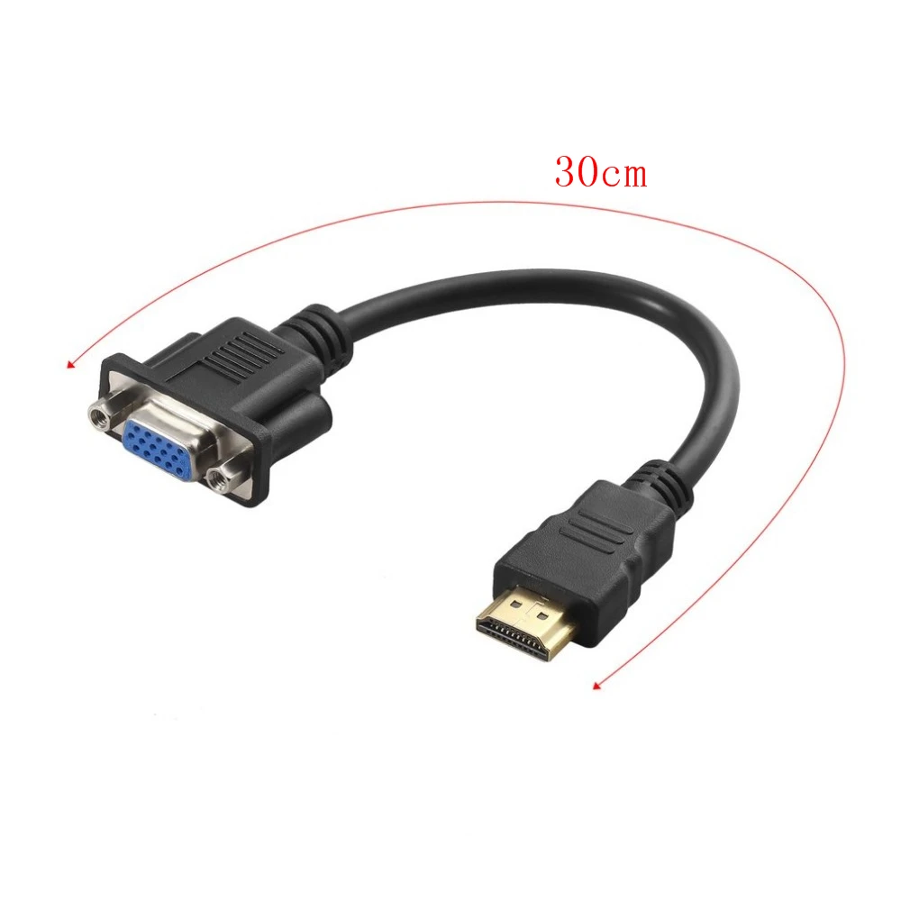 30 см HDMI штекер в VGA Женский видео AV адаптер конвертер кабель для телефона Верхние