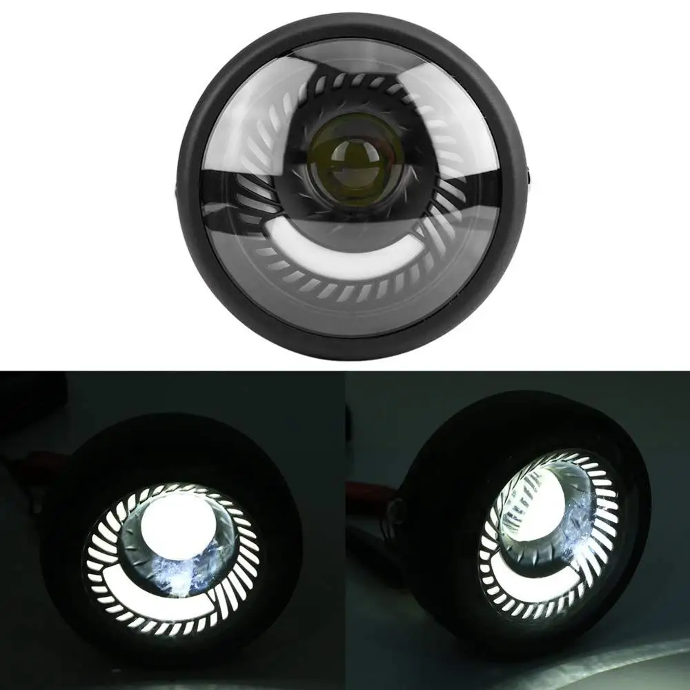 

6.5 inch Motorcycle LED Headlight Hi&Lo HeadLamp Bulb DRL With Angel Ring for Harley Sportster Cafe Racer Bobber Iron 883