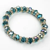 Модные Зеленые эластичные браслеты 18 см медные аксессуары эластичные браслеты цельные gcb1009 - изображение