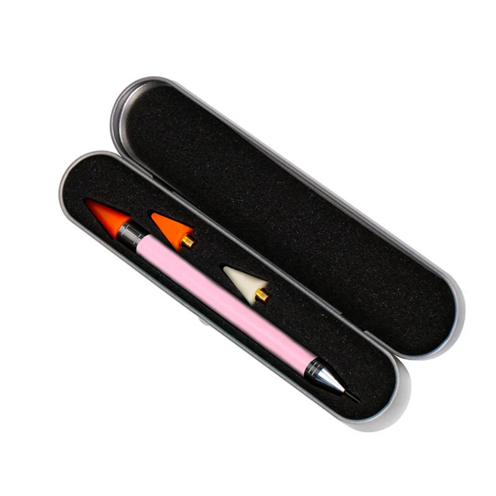 

Nail Dotting Pen Nail Rhinestone Picker Dotting Tool with Extra Wax Head Dual-ended DIY Nail Art Tool with Case Acrylic Handle