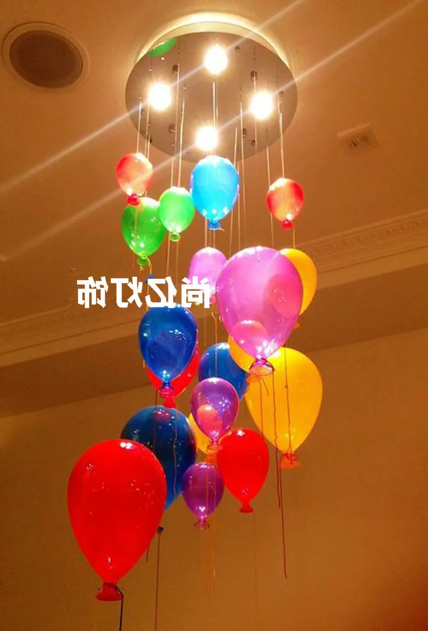 

Modern Colorful Glass Ballon Multicolour Glass Pendant Light For Children Room Lamp Diameter 40 Cm lampen industrieel