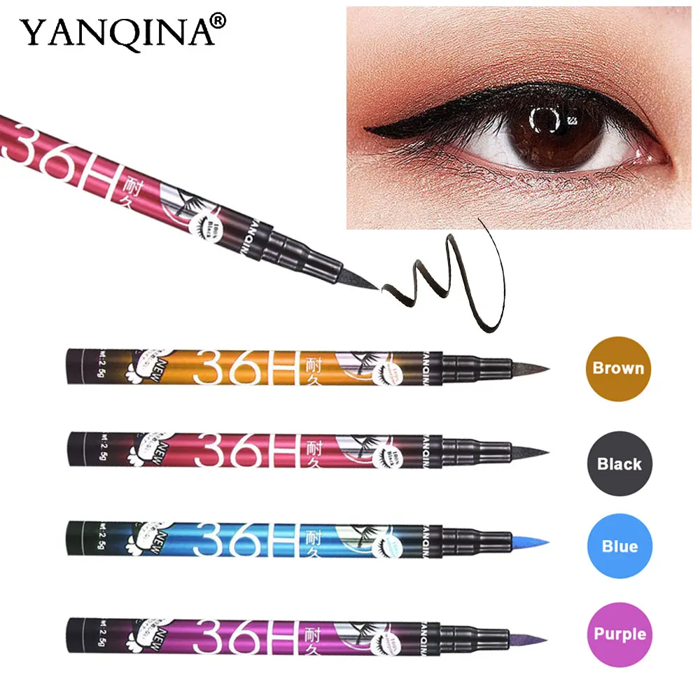 YANQINA 36H Black Waterproof Liquid Eyeliner Make Up Beauty Comestics Long-lasting Eye Liner Pencil Makeup Tools for eyeshadow YANQINA 36H Black Waterproof Liquid Eyeliner Make Up Beauty Comestics Long-lasting Eye Liner Pencil Makeup Tools for eyeshadow