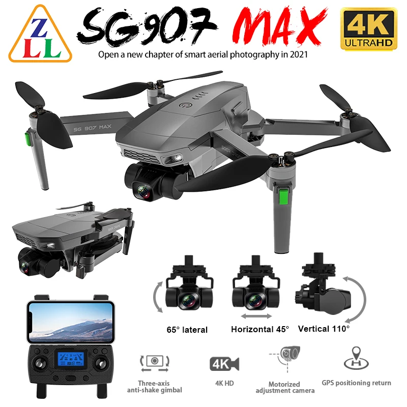 - ZLL SG907 MAX GPS Drone 4K Camera 5G FPV WiFi With 3Axis Gimbal ESC 25 Minutes Flight Brushless RC Quadcopter Profesional Dron