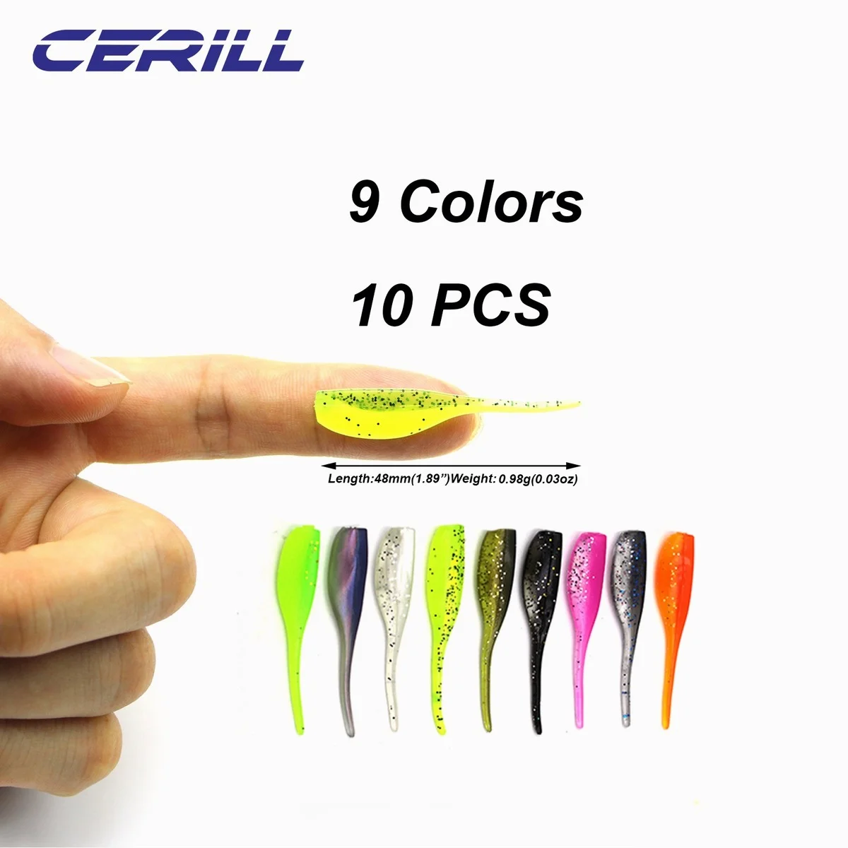 Lot 10-20 Shiner Soft Fishing Lure Mini Double Color Single Needle Tail Silicone Artificial Worm Bait Wobblers Swimbait Tackle