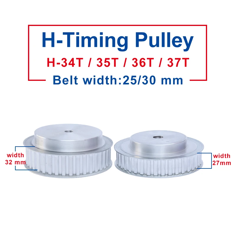 

Timing Pulley H-34T/35T/36T/37T Rough Hole 14/16 mm Aluminum Pulley Slot Width 27/32 mm Match With H-Timing Belt width 25/30 mm