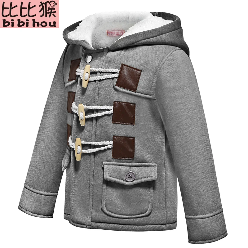 Goede 2017 Kerstmis Peuter Baby jongens Winter Warm Bovenkleding Thicken Hooded faux leather Fleece Jas Outfit Overjas Parka Snowsuit