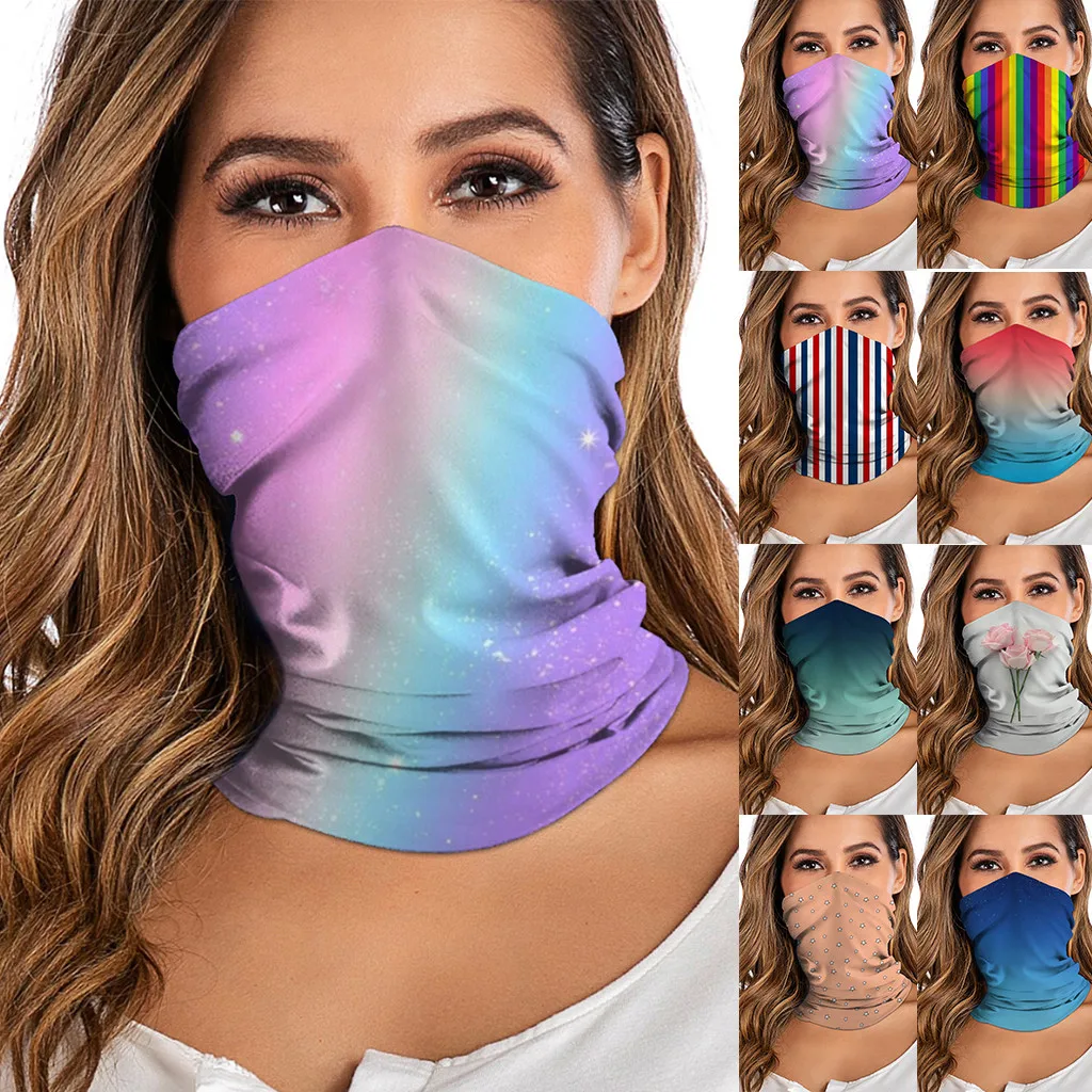 

women Tie-dye print Bandana Buffs Neck Gaiter Headband Windproof Cycling Fishing Mask Scarf Multifunctional Outdoor Headwear
