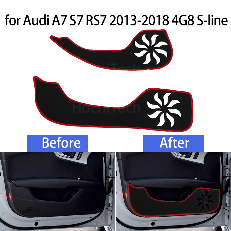 

Защитный ковер, внутренняя защита для двери, боковой край, чехол для Audi A7 S7 RS7 2013-2018, Противоударная накладка на дверь автомобиля, наклейка, аксессуары