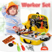 28 шт./компл. игрушки в виде садовых инструментов для детей Инструменты для ремонта претендует на окружающую среду Пластик моделирование ключ, дюймовый стандарт ножовка игрушки подарки