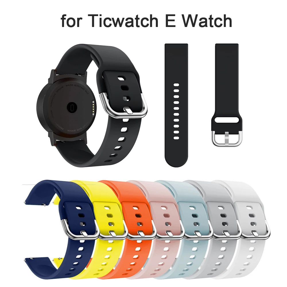 

Силиконовый ремешок для часов, браслет для часов Ticwatch E Tic, 20 мм + 22 см