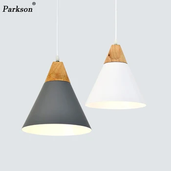 

Modern Indoor Pendant Light Art Wooden Metal Colorful Hanglamp E27 Bedroom Nordic Hanging Lamp Restaurant Coffee Lighting