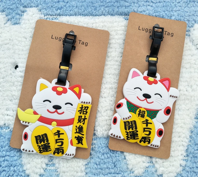 

Lucky cats Anime Luggage Tag soft Pendants band Travel Label Suitcase ID Address Baggage Holder tags NEW Gifts Unisex