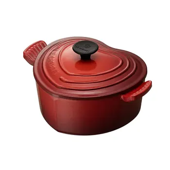 

Le Creuset casserole cast iron heart shaped, color: Cherry Red, 1,9 L / 20 cm cookware