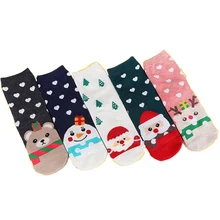 4 пары женских носков, милые зимние рождественские носки с Санта-Клаусом, хлопковые носки со снеговиком, женские Носки с рисунком, подарок для девочки, PW7