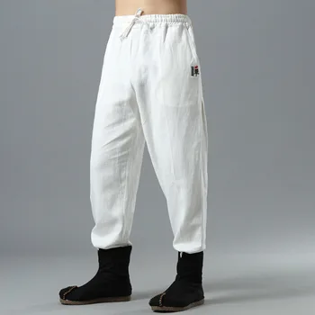 

EWQ / men's wear 2020 Cotton line loose casual Pants for Male spring new Embroidered pockets loose comfortable trousers 9Y1215