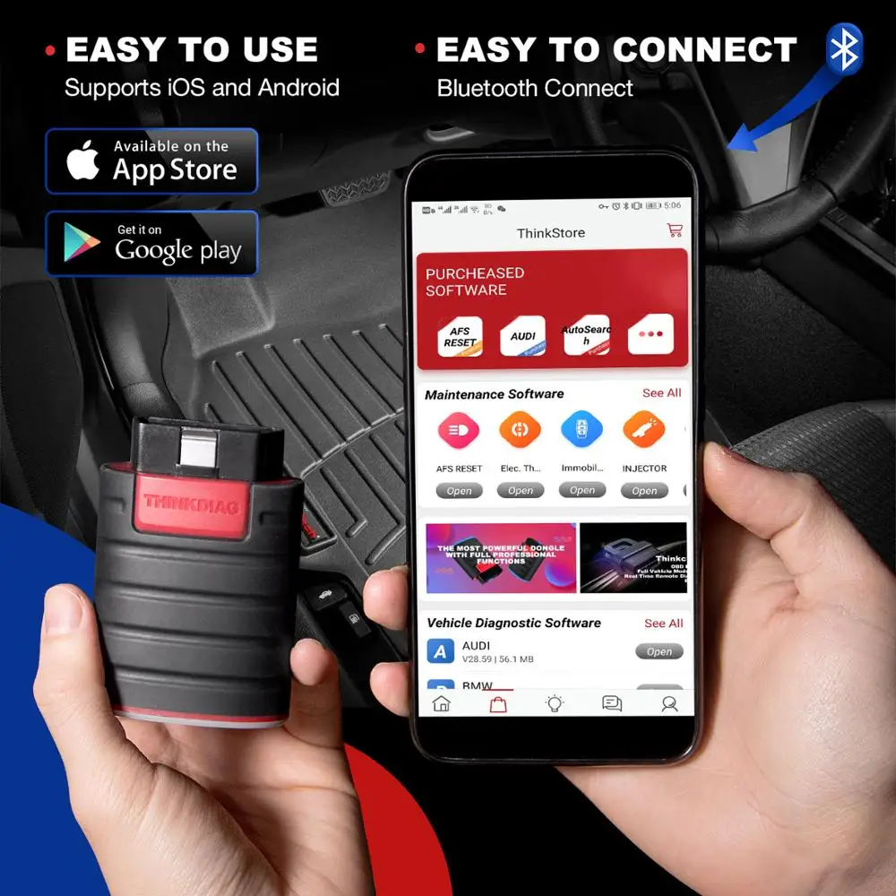- Thinkcar One YearFree All Software Bluetooth Code Reader Obd2 Scanner Automotivo New Version Car Diagnostic Tool PK AP200