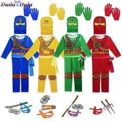 Ninja Cosplay Costumes Boys and Girls Jumpsuit weapon Set cosplay anime children's fantasy Halloween Christmas Party clothes