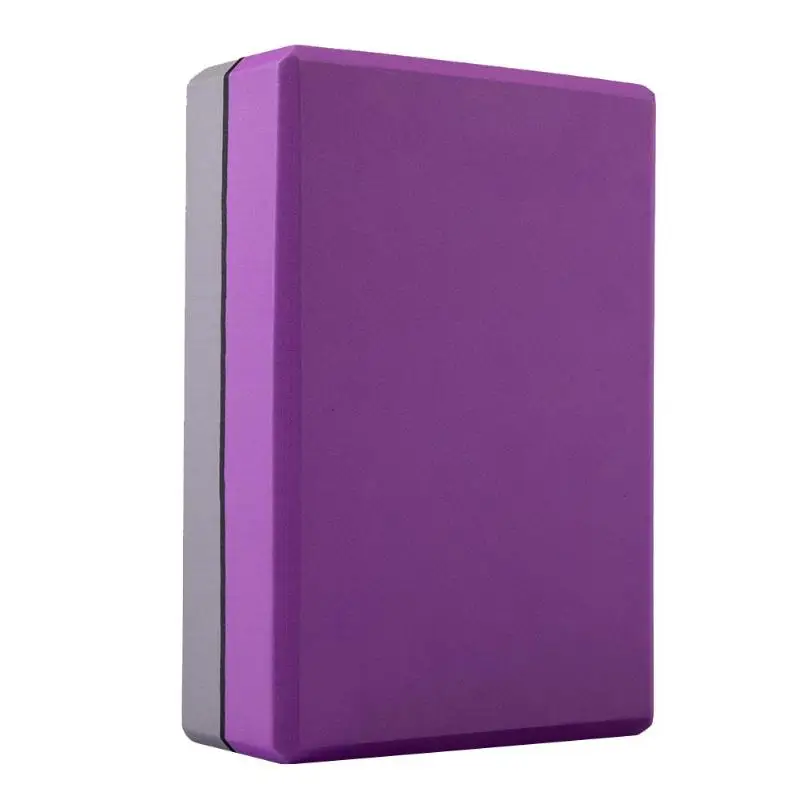 Фиолетовый EVA Yoga Block Waterproof Pilates Yoga Brick Exercise Sports Anti-slip Body Shaping Foam Block Stretching Aid Gym Fitness Props - Цвет: Фиолетовый