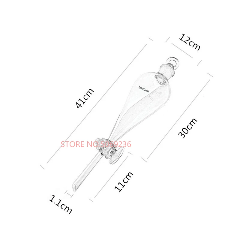 Lab Glass Supplies Lab Separatory Funnel All Sizes 60mL to 2000mL Glass Separating Funnel with Glass Stopper Screw Tap Separatory Funnel Laboratory Glassware