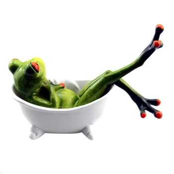 

3D Mini Resin Green Frog Figurine Cute Statue Craft Ornaments Home Decoration for Living Room Windowsill Garden Office