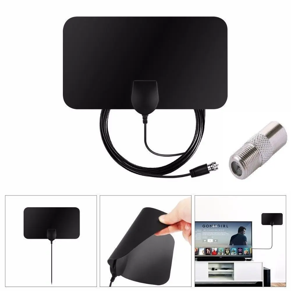 Universal Black 200 Mile 1080P Range Antenna TV Digital HD Skylink 4K Antena Digital Indoor HDTV