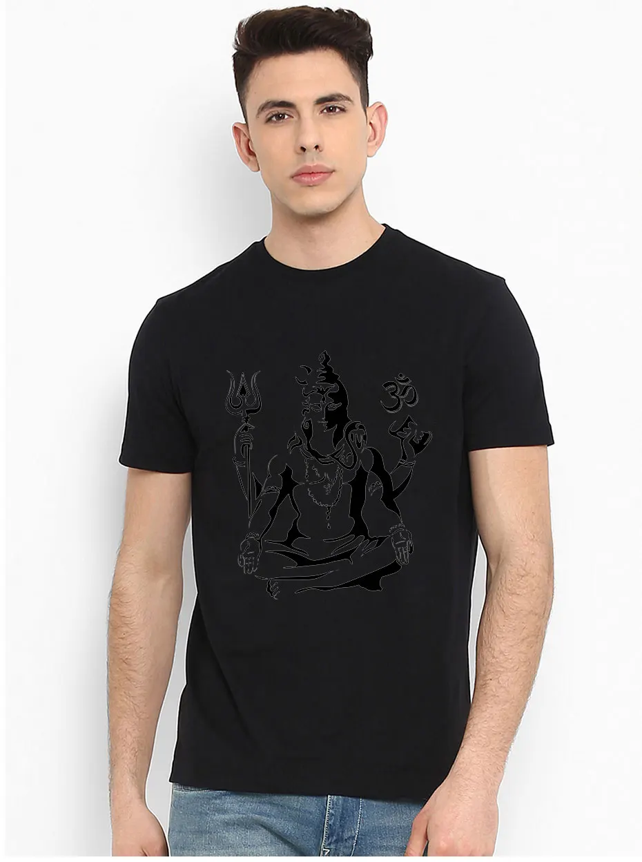 Harajuku Lord Shiva Sketch Tee мужской пользовательский чистый хлопок футболка классический круглый вырез