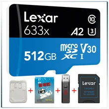 Lexar 633x Micro SD карты Gopro карты памяти Micro SD 512 Гб карты памяти флэш-карты Высокопроизводительные 633x MicroSDHC UHS-I карты