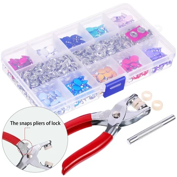 

200 Set Button Rompers Craft Solid 10 Colors Eco-friendly Snap Sewing Buckle Copper