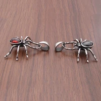 Punk 316L Stainless Steel Silver Color Black Stone Crystal Spider Pendant Jewelry For Gift 2