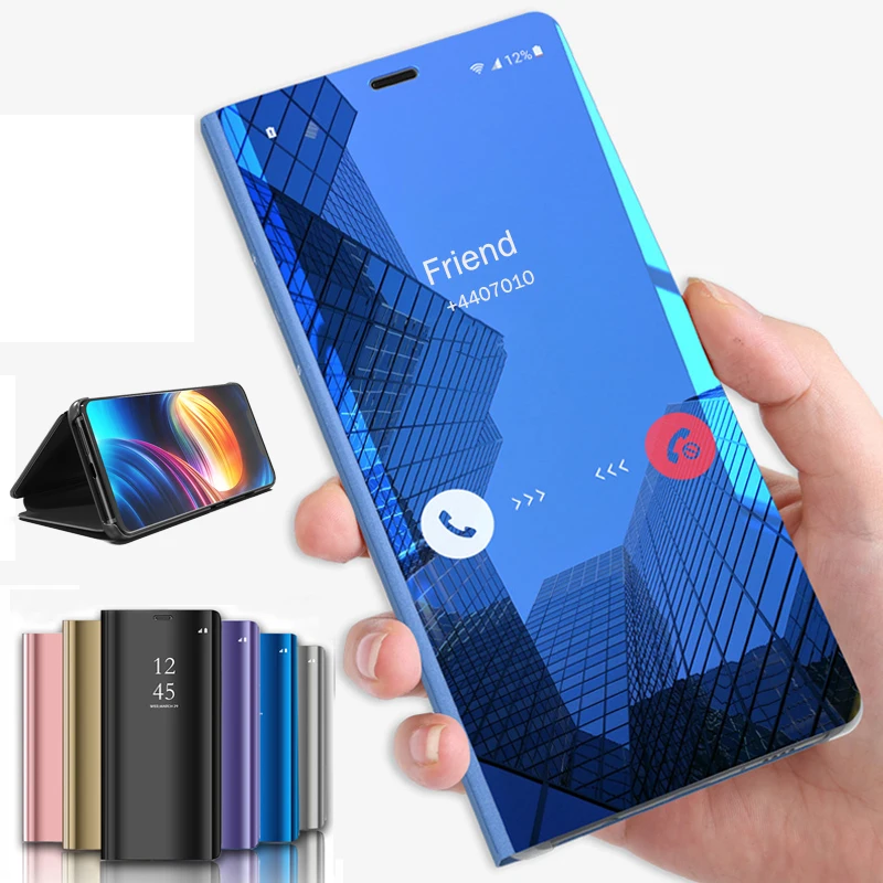 Leather flip Case for huawei Honor 9x STK-LX1 smart mirror cover case on honor honor9x 9 x honer x9 book back coque fundas 9h | Мобильные