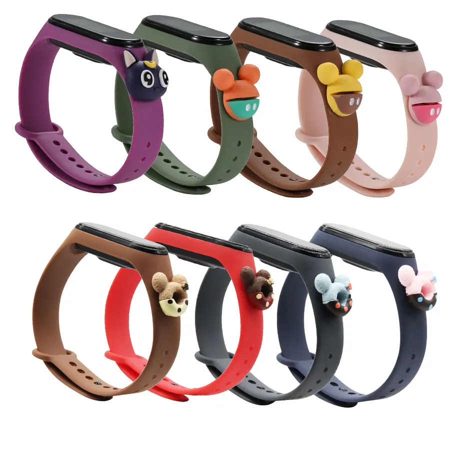 Ремешок сменный для Mi band 4 3 силиконовый спортивный браслет смарт часов Xiaomi Band 5