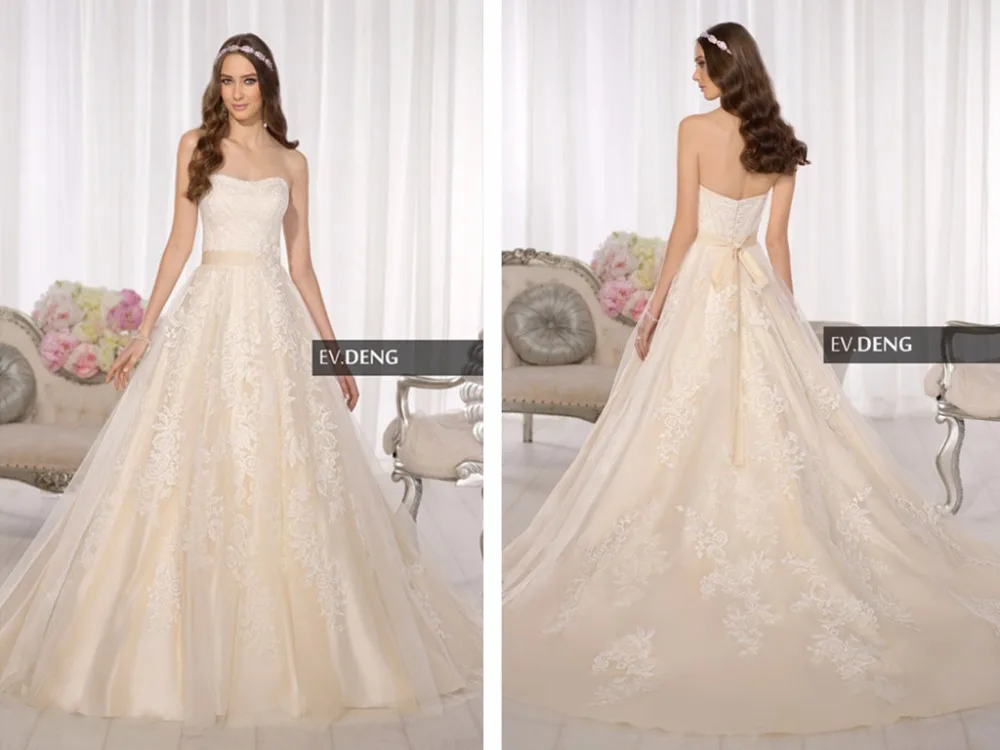 Robe de mariage kant applicaties sjerpen casamento vestido de noiva lange hot strapless Bridal baljurk moeder van de bruid jurken Robe de mariage kant applicaties sjerpen casamento vestido de noiva lange hot strapless Bridal baljurk moeder van de bruid jurken