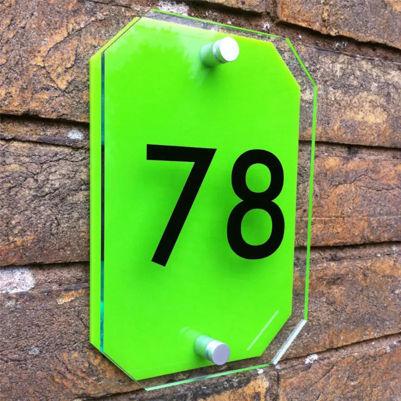 

Customized Modern Acrylic Door Number Home Street Address SIGN 20x14cm