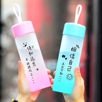 

Sports Drinking Water Bottle Silicone Kids Water Drinking Bottle Infuser Plastic Frosted Borraccia Termica Home Decor OO50BL